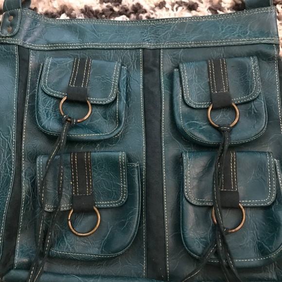 Candie's Dark Green/Teal Tote - Picture 2 of 14